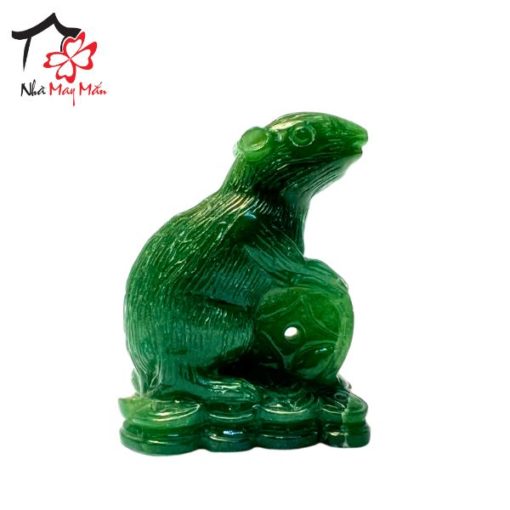 Precious stone mouse statue