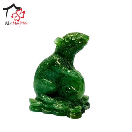 Precious stone mouse statue