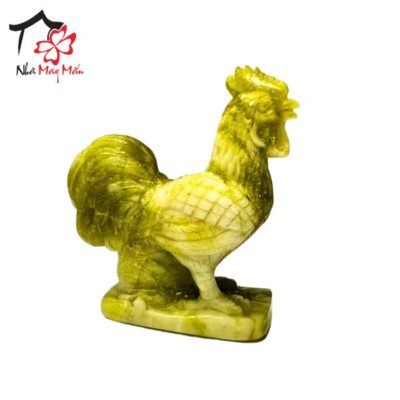 Semi-precious stone rooster statue