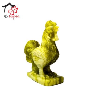 Semi-precious stone rooster statue