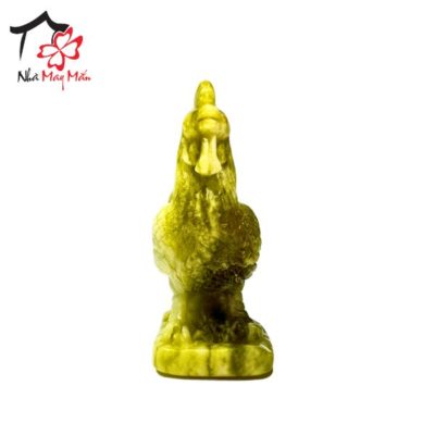 Semi-precious stone rooster statue