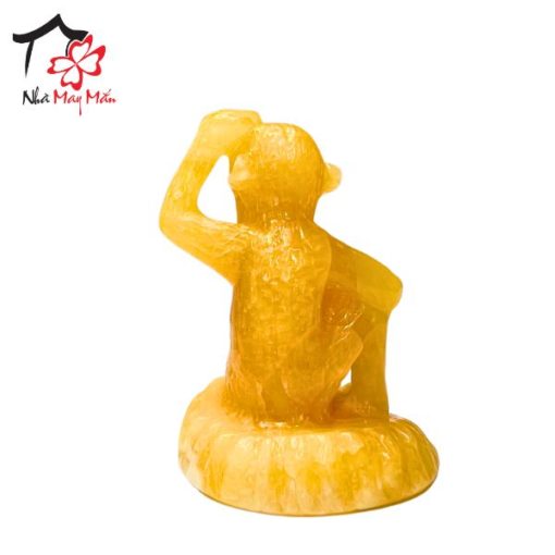 Semi-precious stone monkey statue