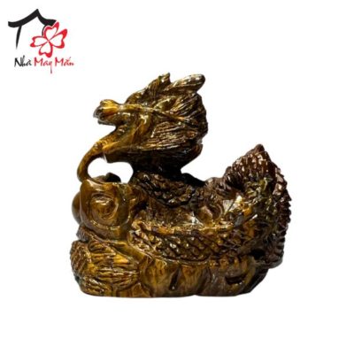 Statue de dragon en pierre précieuse