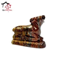 Precious stone buffalo statue